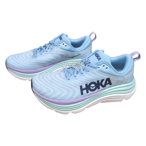 HOKA ONE ONE Gaviota 5 Airy Blue Sunlit Ocean ABSO Womens Stability Sneaker 8B - Picture 3 of 11